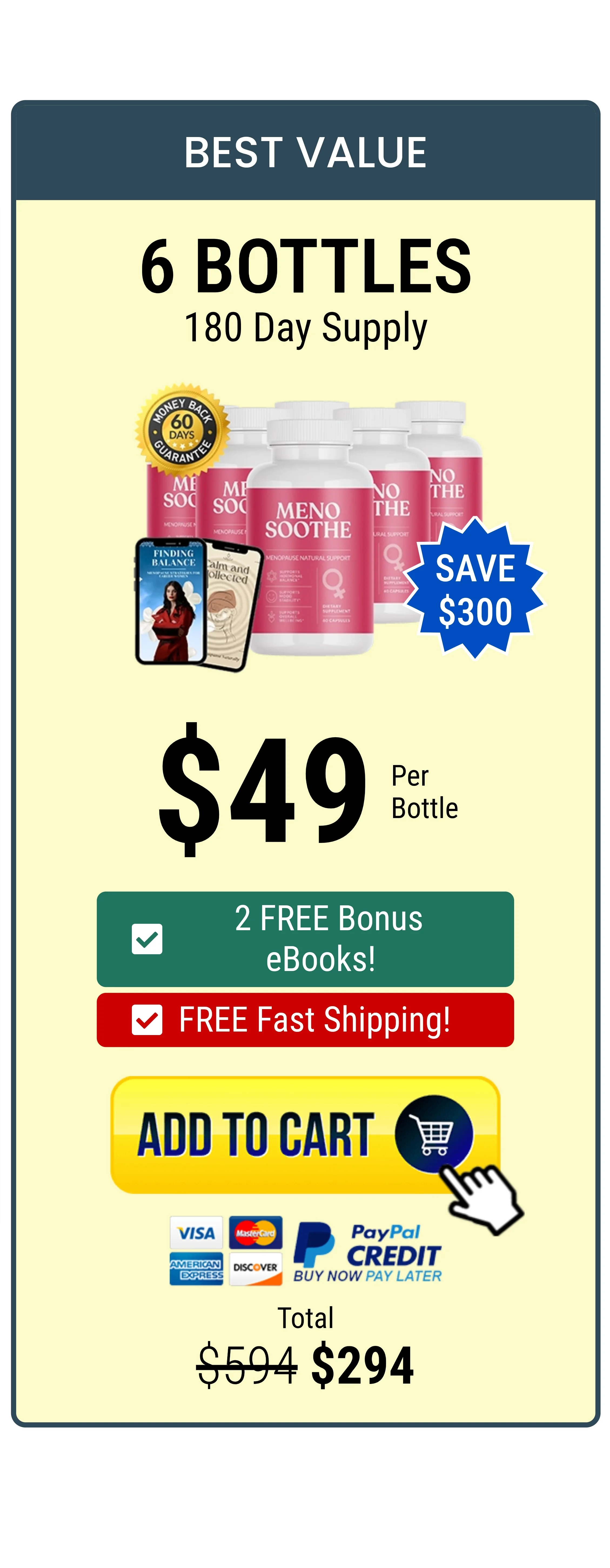 Menosoothe™ 6 bottles pricing